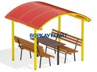 Стол и лавки под навесом МАФ 4005 в Смоленске