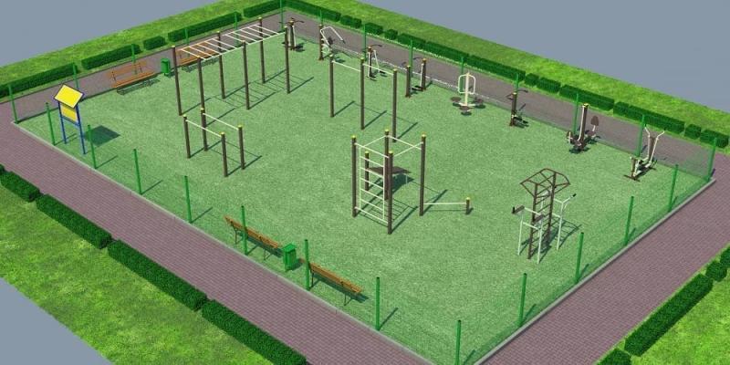 Проект спортивной воркаут площадки с уличными тренажерами - 1467400 рублей в Смоленске