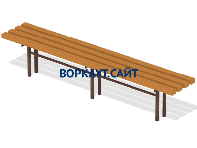 Двухметровая лавочка без спинки 2 м МАФ 1602 в Смоленске