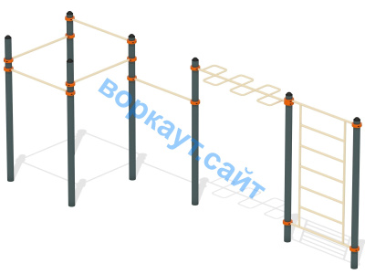 Воркаут турники с шведской стенкой и рукоходом  ВС-21 в Смоленске
