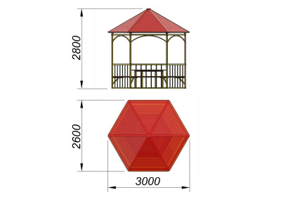 Беседка со столом и лавками МАФ 4121 в Смоленске