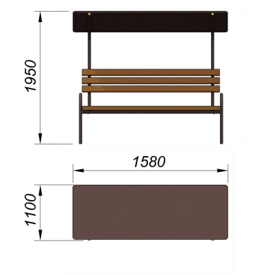 Лавочка под навесом МАФ 1607 в Смоленске