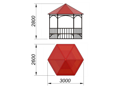 Беседка с лавками и полом МАФ 4122 в Смоленске
