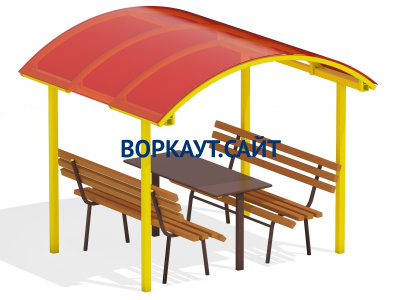 Стол и лавки под навесом МАФ 4005 в Смоленске