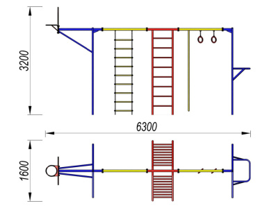 Гимнастический комплекс с баскетбольным щитом МАФ 3001 в Смоленске Гимнастический комплекс с баскетбольным щитом МАФ 3001 в Смоленске